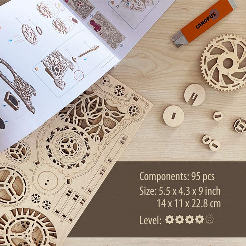 3D Wooden Puzzle, Magic Clock, DIY Model Kit